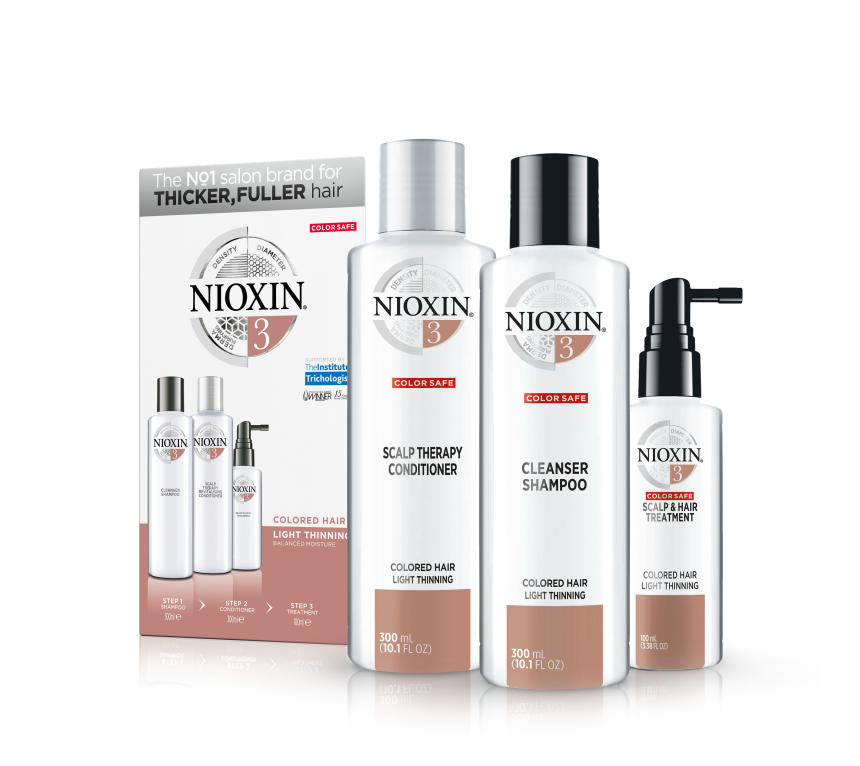 Nioxin Kit System 3 for Colored Treated Hair with Light Thinning Trial System 150ml